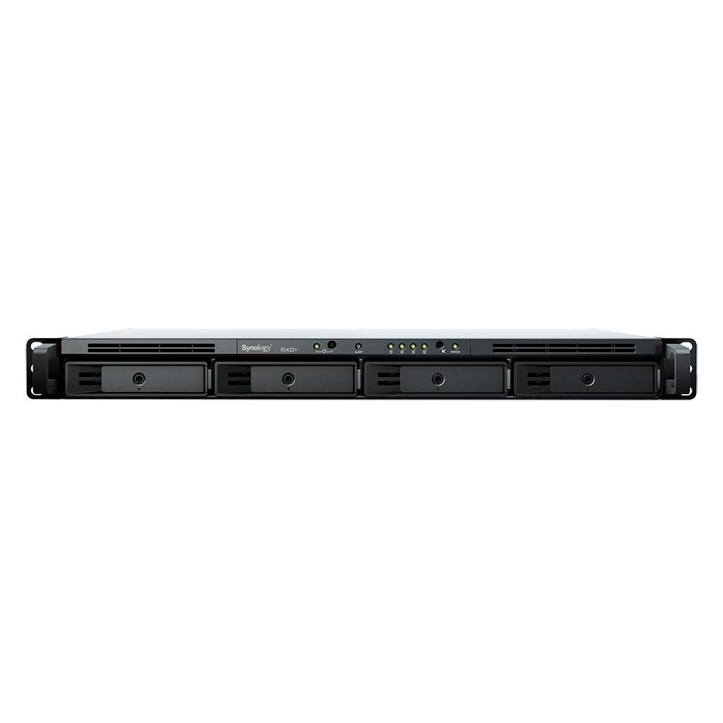 NAS server 1U - Synology RackStation RS422+ med AMD Ryzen Embedded R1600, 2 GB DDR4, DSM, sort