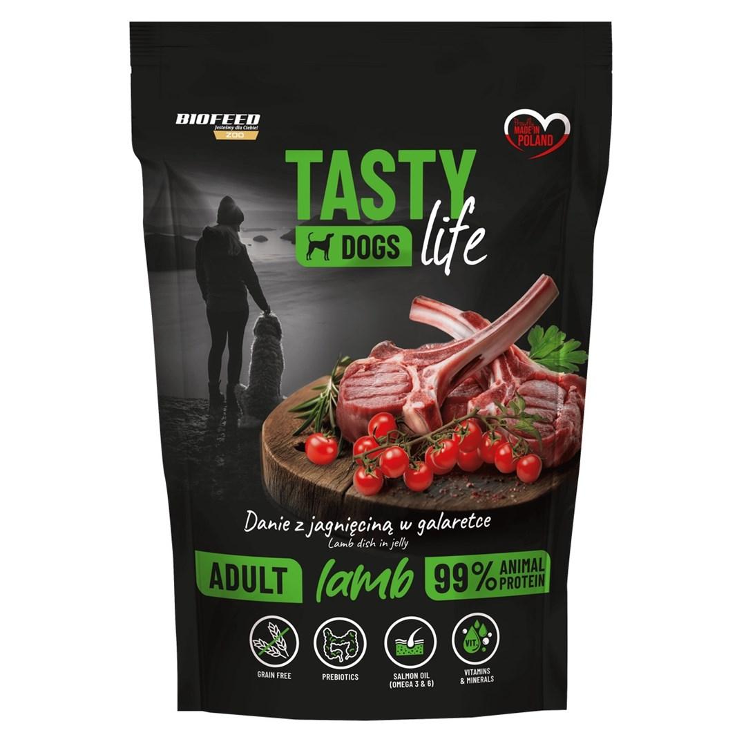 Hundefoder vådfoder BIOFEED Tasty Dogs Life Lam 500 g billede