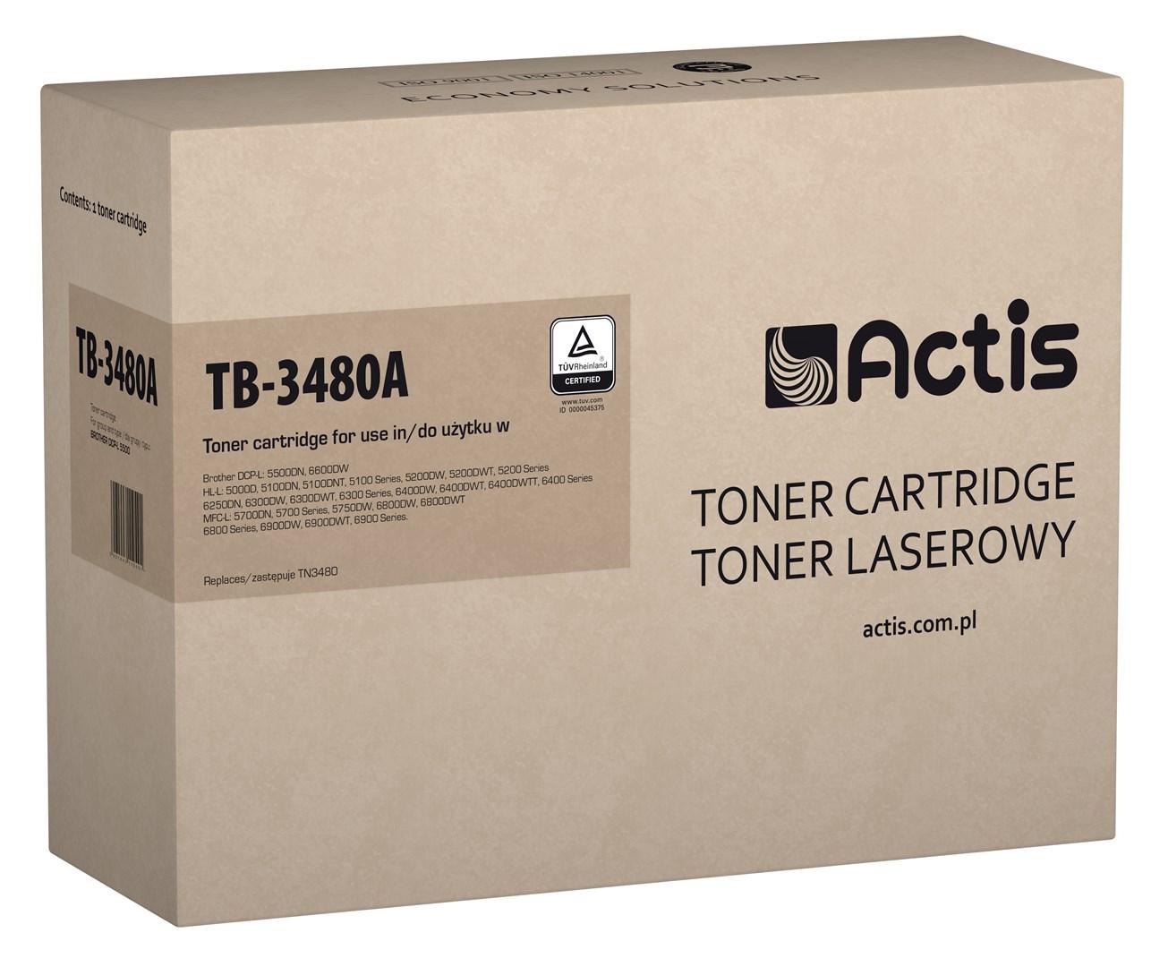 Tonerpatron Actis TB-3480A – erstatning for Brother TN-3480, sort, 8.000 sider billede