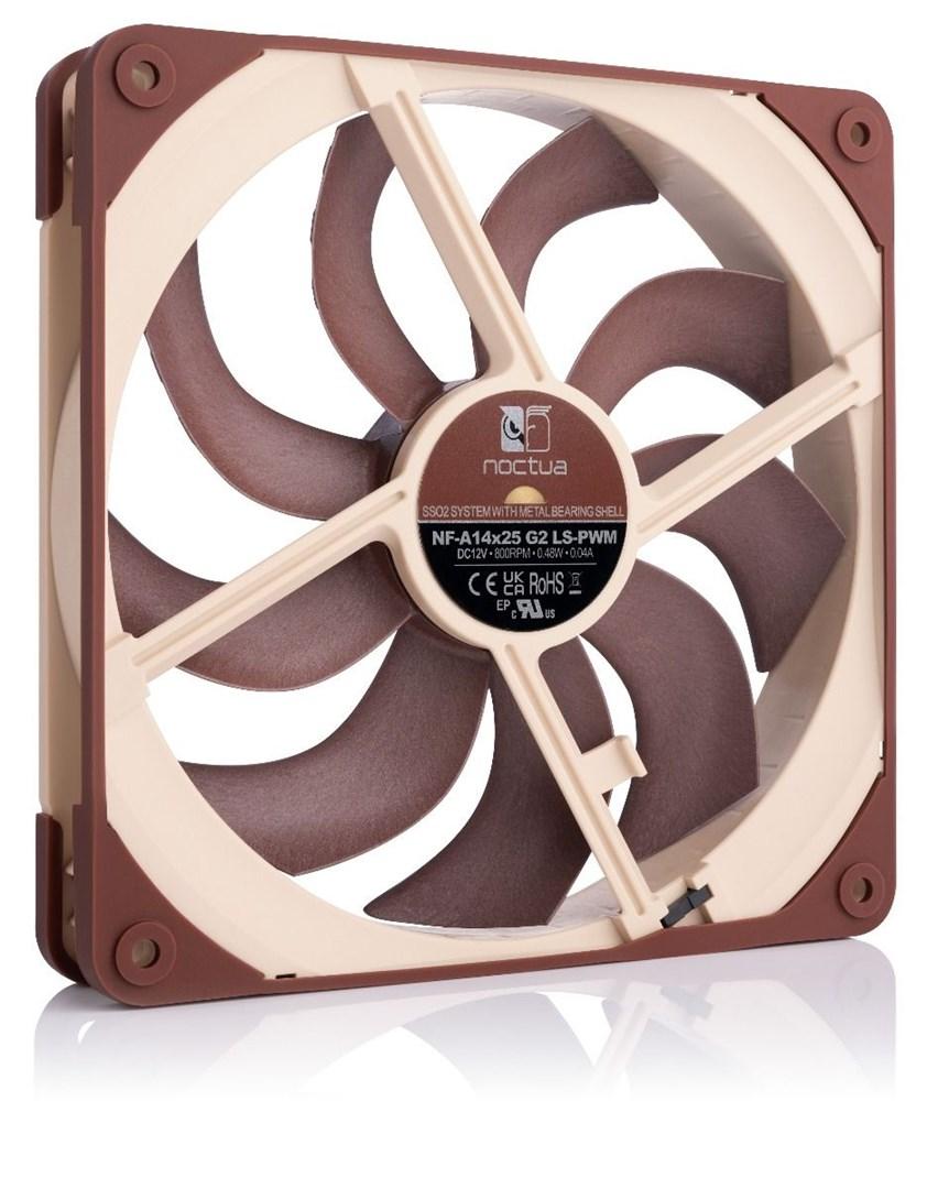 Kabinetventilator 140 mm - Noctua NF-A14x25 G2 LS-PWM, beige/brun