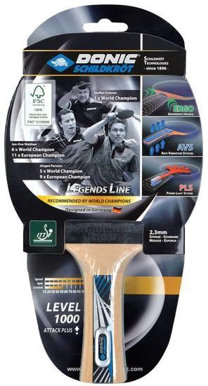 Bordtennisbat Donic Schildkröt Legends 1000 - sort/blå, træ billede