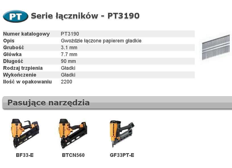 Søm til sømpistol Bostitch PT3190 - 90 mm, glat, 2.200 stk billede