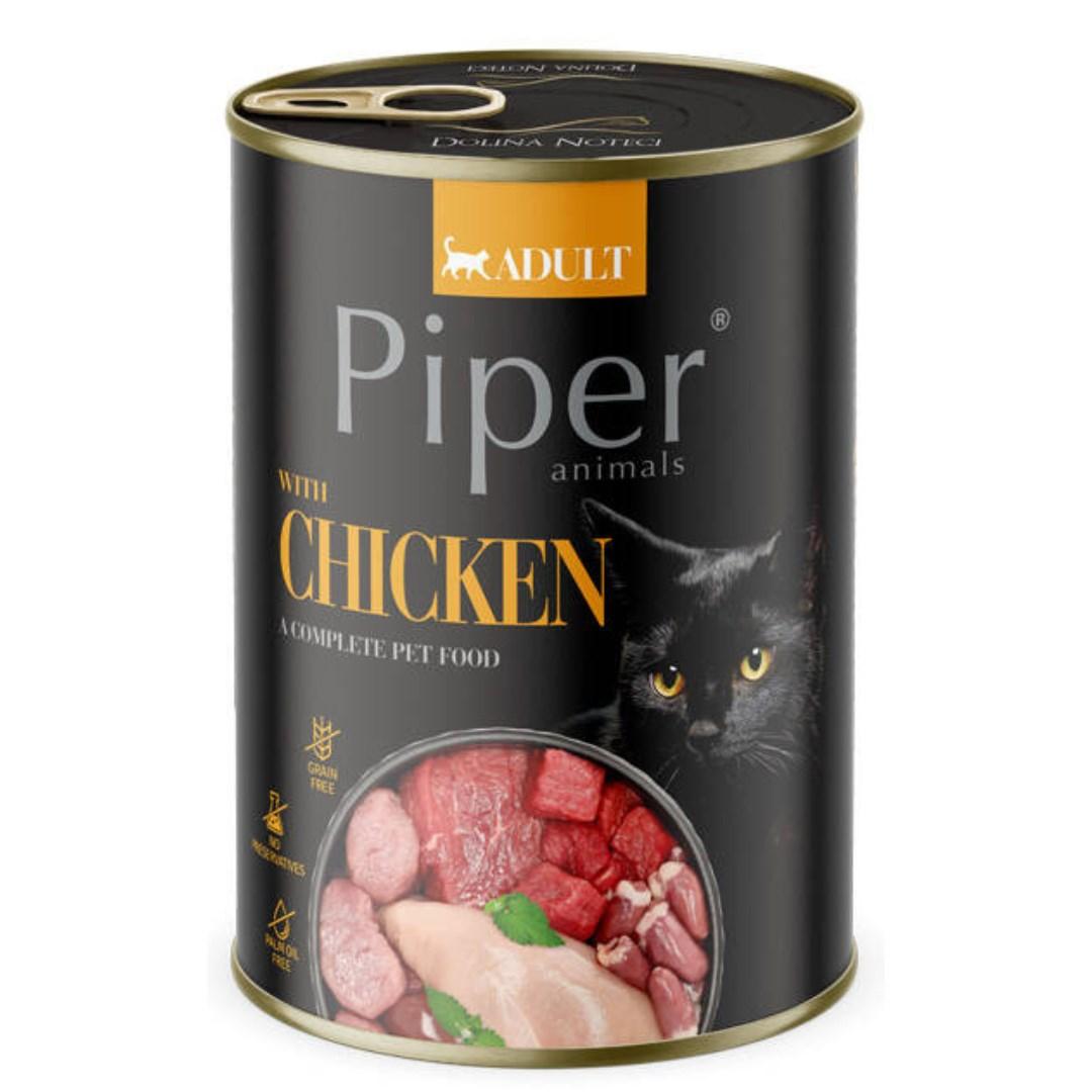 Vådfoder til kat – Dolina Noteci Piper med kylling, 400 g billede