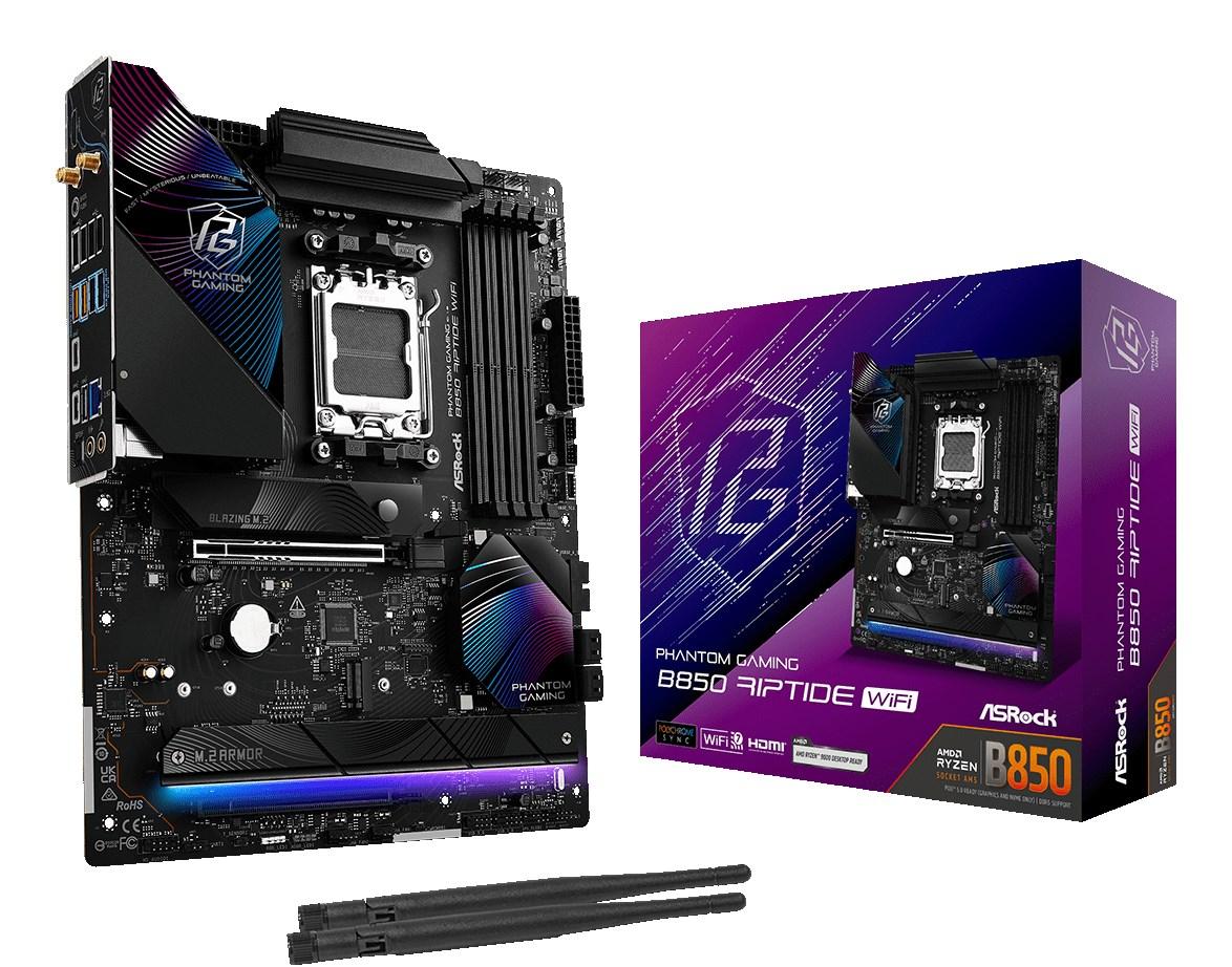 Bundkort Asrock Phantom Gaming B850 Riptide WiFi - AMD B850, Socket AM5, ATX