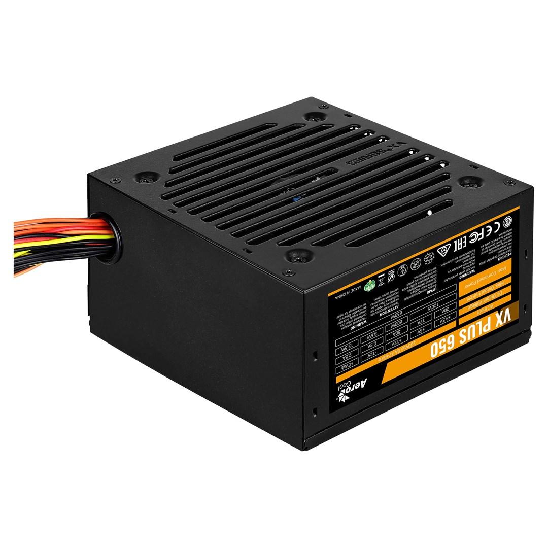 Strømforsyning ATX 650 W – Aerocool VX Plus 650, sort billede