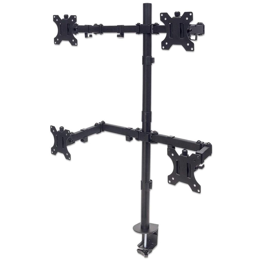 Skærmholder skrivebord - Manhattan Quad til 4 skærme, 10-27", sort billede