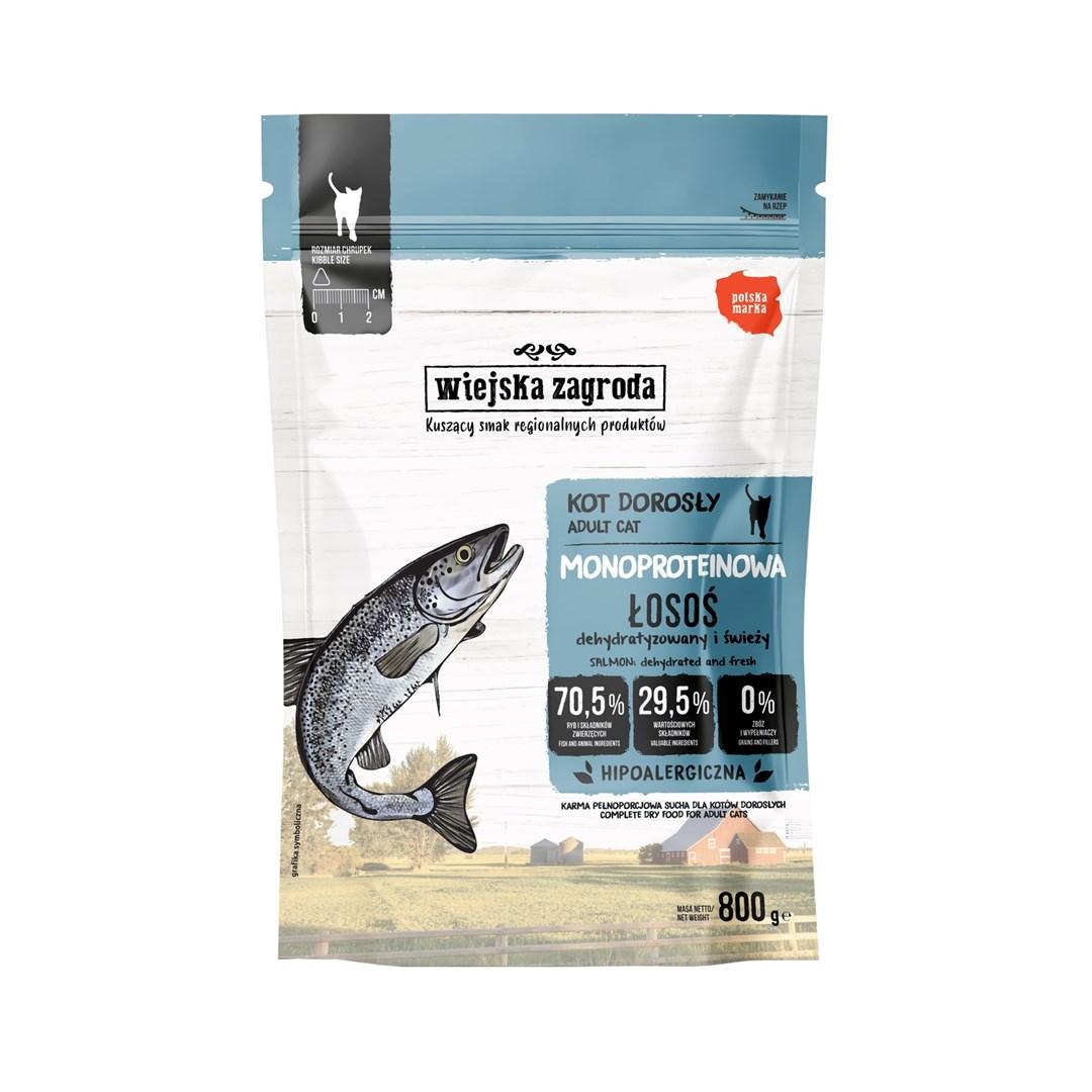 Tørfoder til kat – Wiejska Zagroda Monoprotein Laks 800 g billede