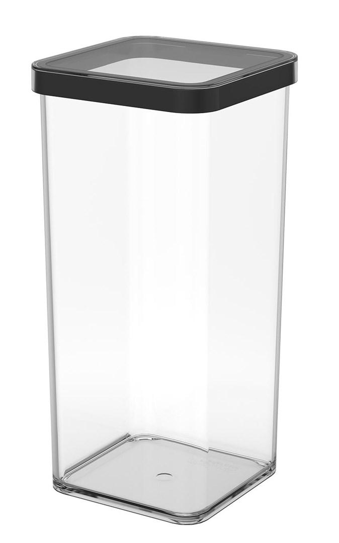Foderbeholder 1,5 l - rotho Loft, transparent/sort billede