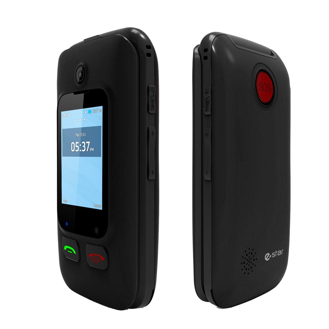 Mobiltelefon klap - eSTAR Digni 2,4" seniortelefon, sort/rød billede