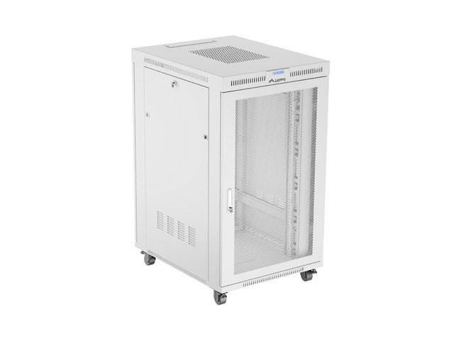19" gulvstående rackskab 27U 800×1000 grå med perforeret dør - Lanberg (flat pack) billede