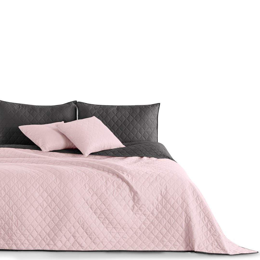 Sengetæppe DecoKing AXEL 220×240 cm - lyserød/grafit mikrofiber billede