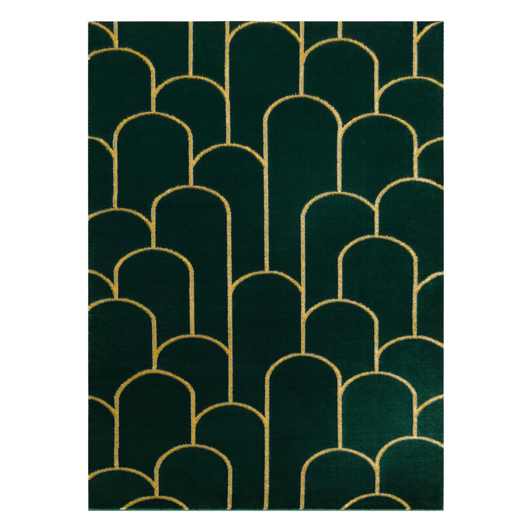 Gulvtæppe - Hakano Estema Artdeco 2, flaskegrøn 80×150 billede