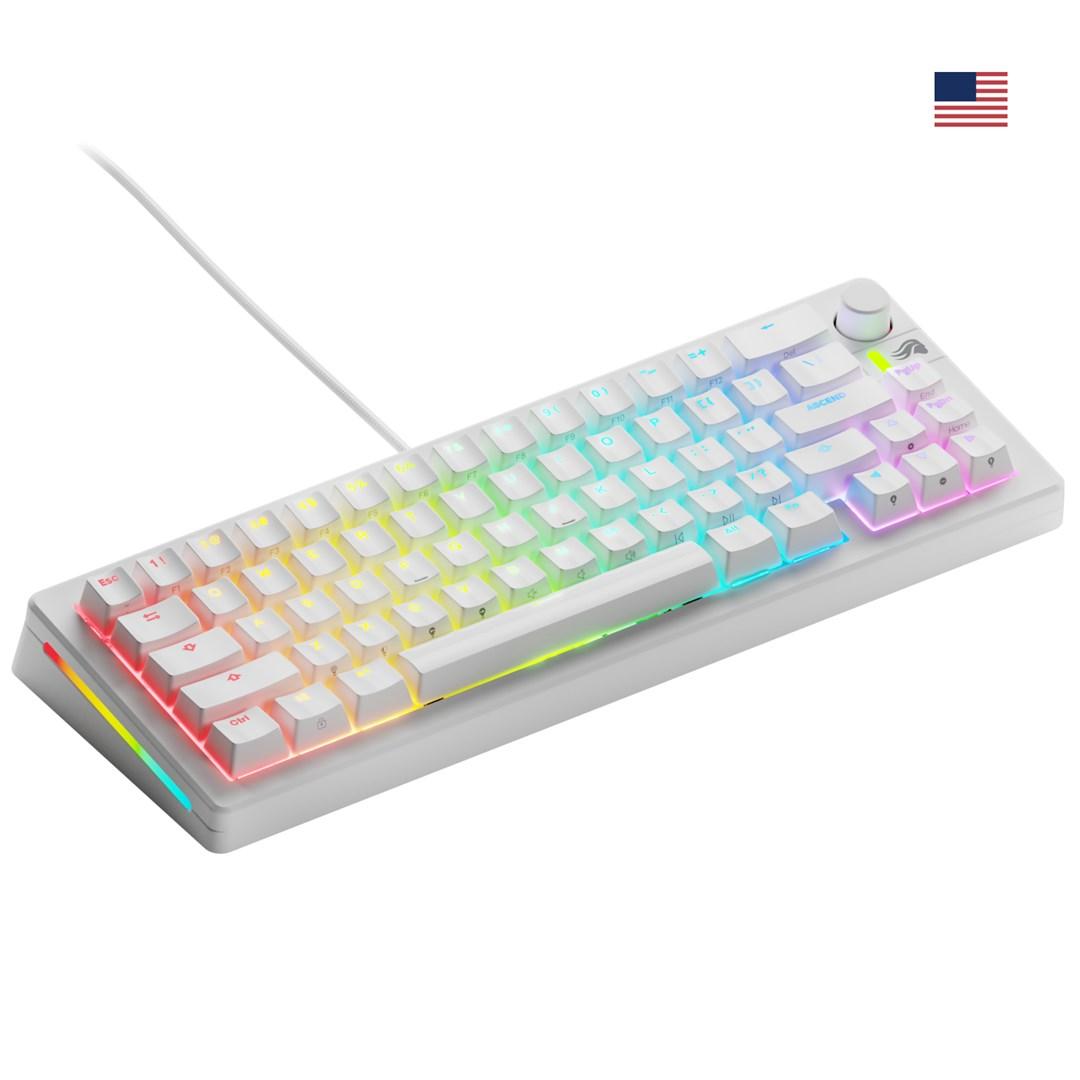 Tastatur til gaming GLORIOUS GMMK 3 65% Prebuilt, kablet, hvid – US billede