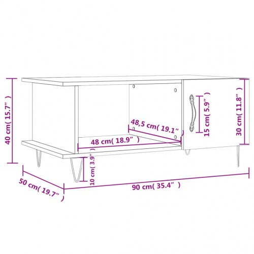 Sofabord 90 x 50 x 40 cm i sonoma-eg
