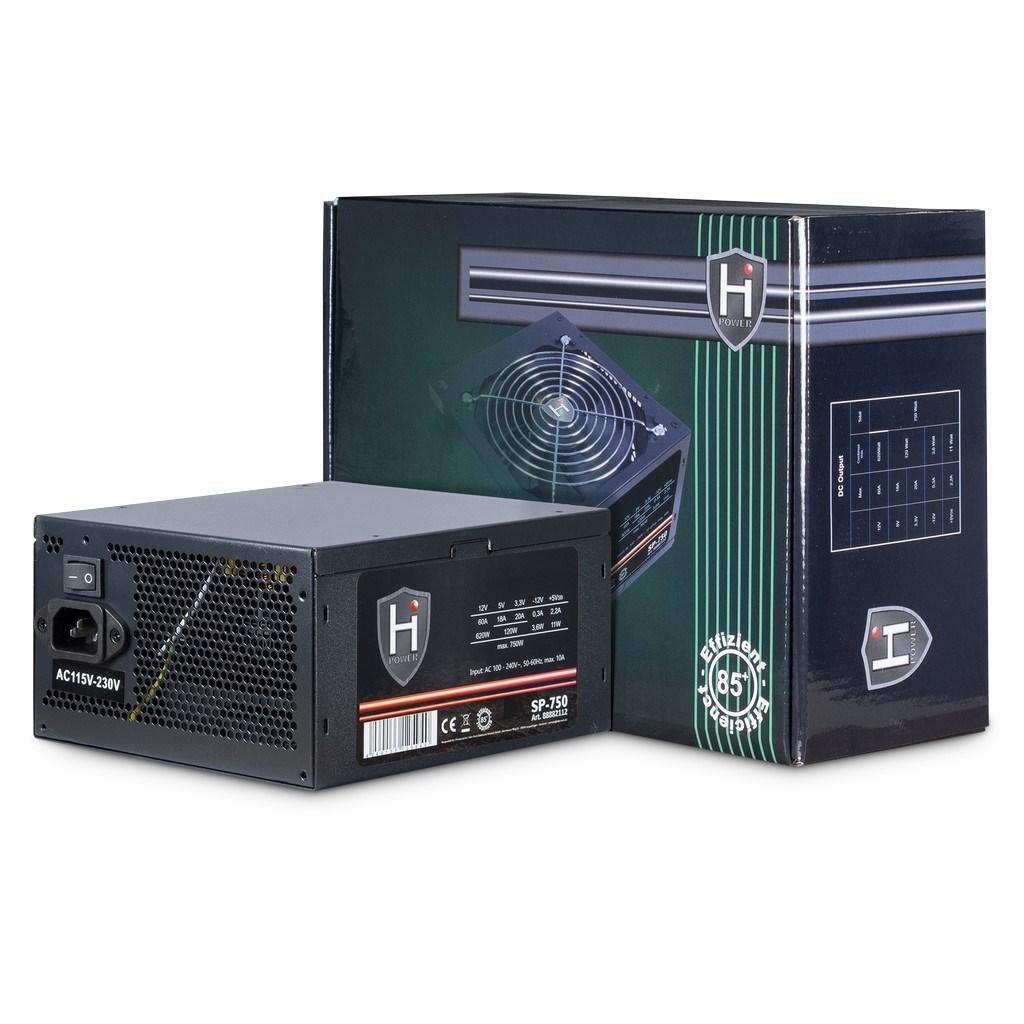 Strømforsyning ATX 750 W - Inter-Tech HIPOWER SP-750, sort