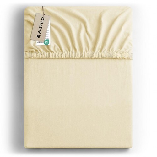 Jersey stræklagen 200-220x200 cm - DecoKing Amber, cremefarvet