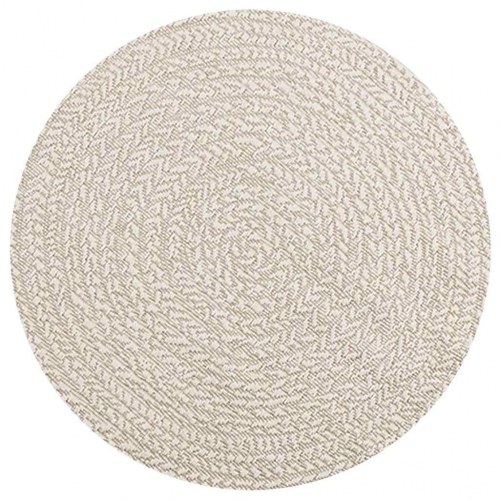 Rundt gulvtæppe ZIZUR Ø 90 cm - creme, jute-look til inde/ude