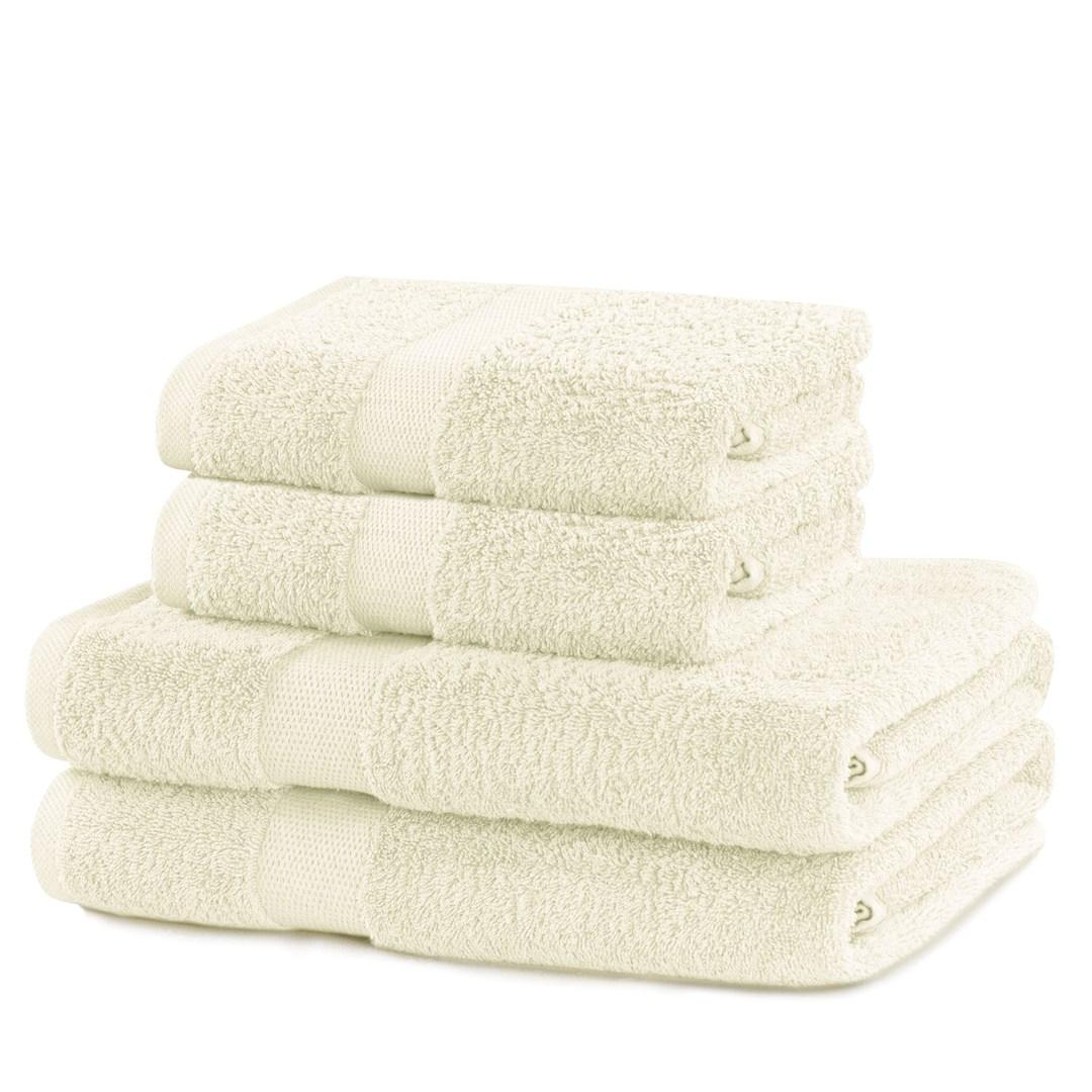 Håndklædesæt DecoKing Marina - creme, 2×70×140 cm + 2×50×100 cm, bomuld billede
