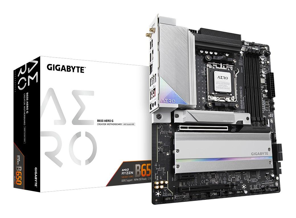 Bundkort Gigabyte B650 AERO G – AM5, DDR5 op til 8.000 MHz, PCIe 5.0 M.2, Wi‑Fi 6E, 2,5 GbE billede