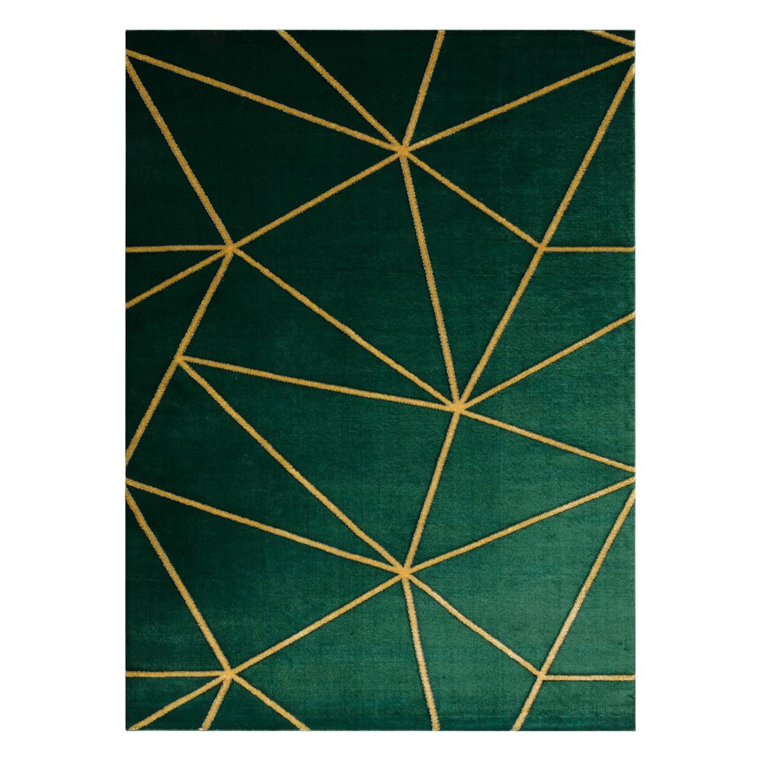 Gulvtæppe Hakano Estema Geometric 80×150 - flaskegrøn billede
