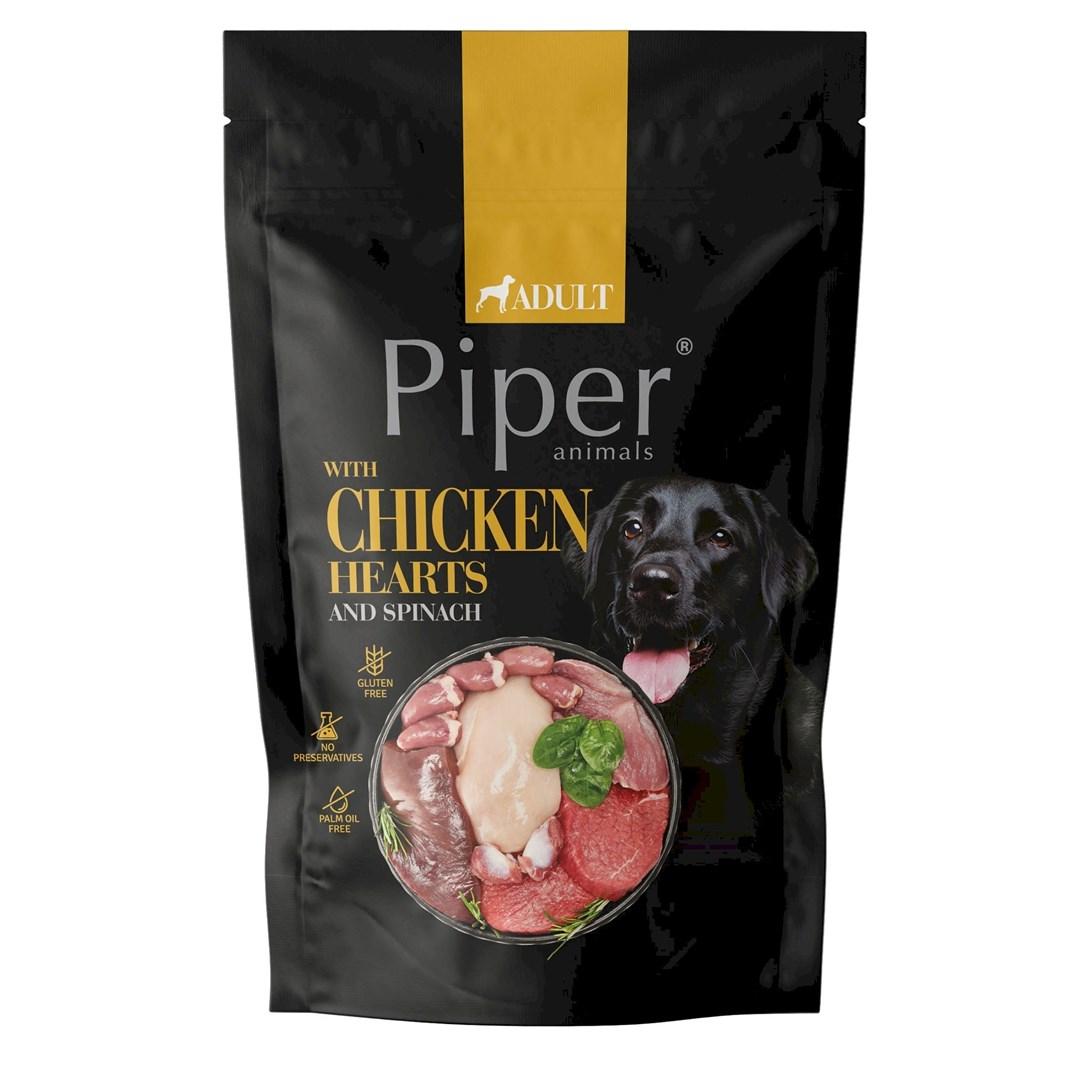 Hundefoder vådfoder Dolina Noteci Piper med kyllingehjerter og spinat 500 g billede