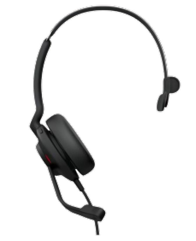 Headset med mikrofon Jabra Evolve2 30 SE MS Mono, USB-C/USB-A, kablet, sort