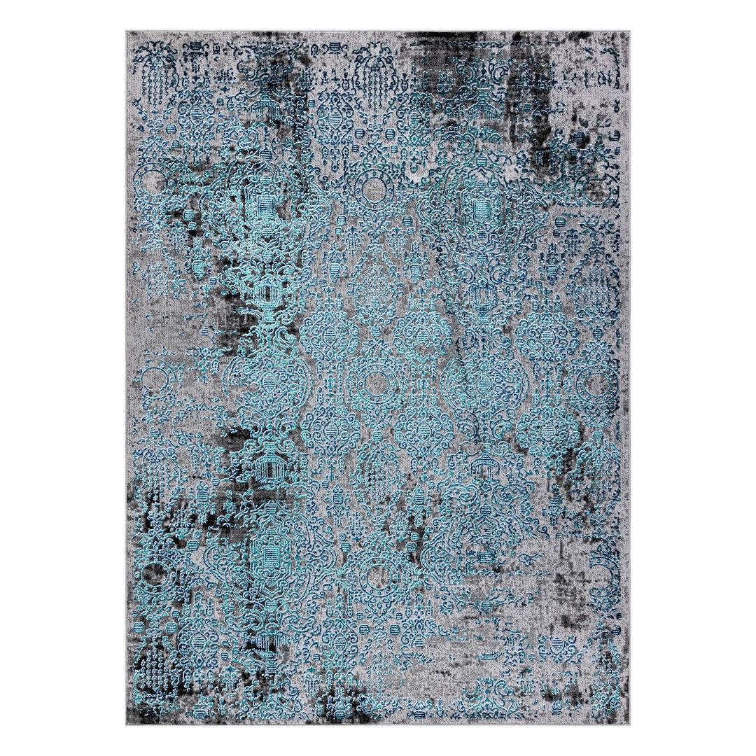 Gulvtæppe Hakano Welli Ornament 6 - havgrøn, 160×220 cm billede