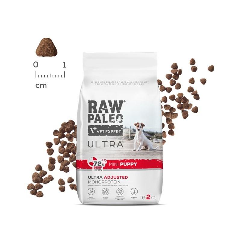 Hundefoder tørfoder – VetExpert RAW PALEO Ultra Mini Puppy Oksekød 2 kg billede