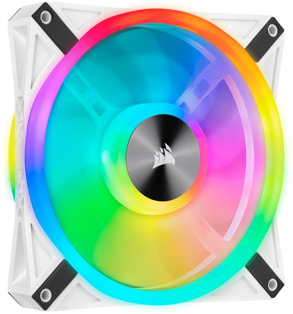 Kabinetventilator 140 mm Corsair iCUE QL140 – hvid, RGB, PWM billede