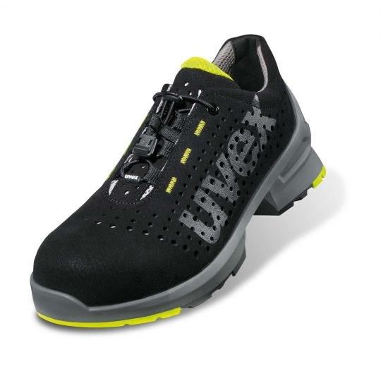 Sikkerhedssko uvex 85438 - unisex, sort/lime, str. 43 billede