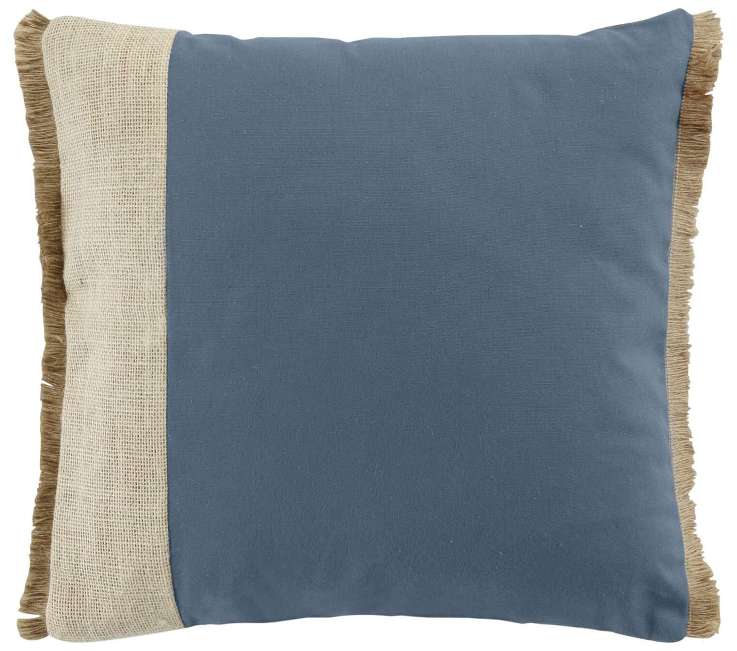 Pyntepude blå 40x40 – Douceur d’intérieur Greenybel, boho med frynser billede