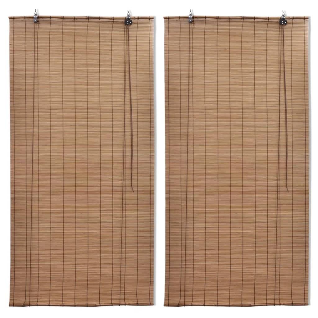 Rullegardiner 2 stk. 80 x 160 cm bambus brun