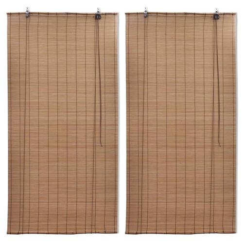 Rullegardiner 2 stk. 100x160 cm bambus brun