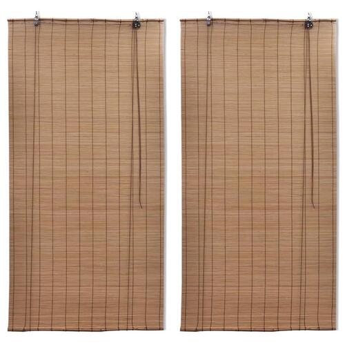 Rullegardiner 2 stk. 120x220 cm bambus brun