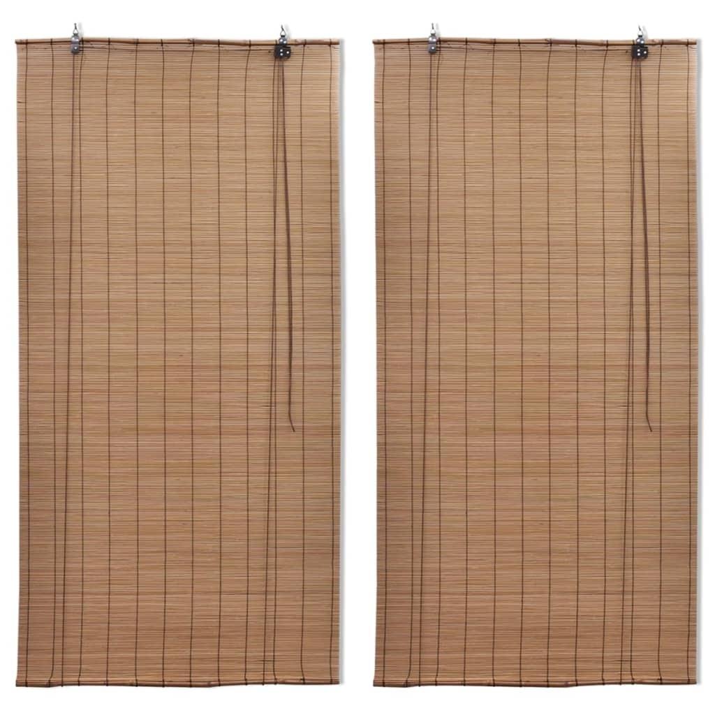 Rullegardiner 2 stk. 120x220 cm bambus brun