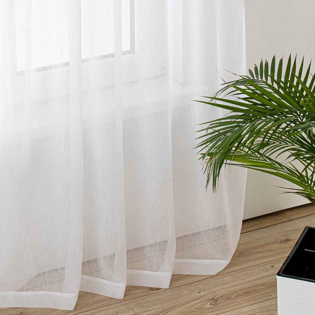 Gardin voile hvid 140x270 - HOMEDE Kresz, klassisk med Flex-bånd billede