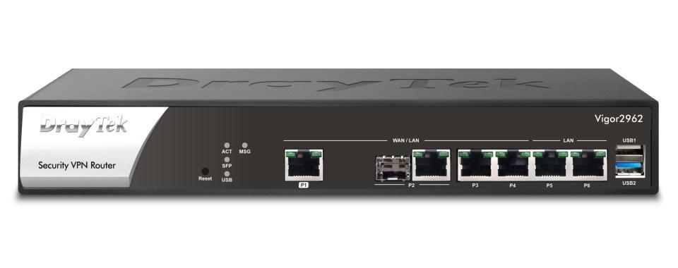 Router kablet DrayTek Vigor 2962 - sikker VPN og 2,5G LAN billede
