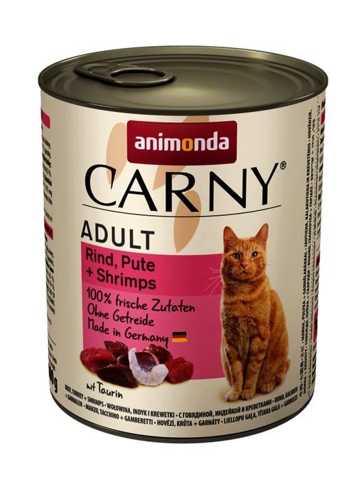 Vådfoder til kat – animonda Carny Adult, okse, kalkun og rejer, 800 g billede