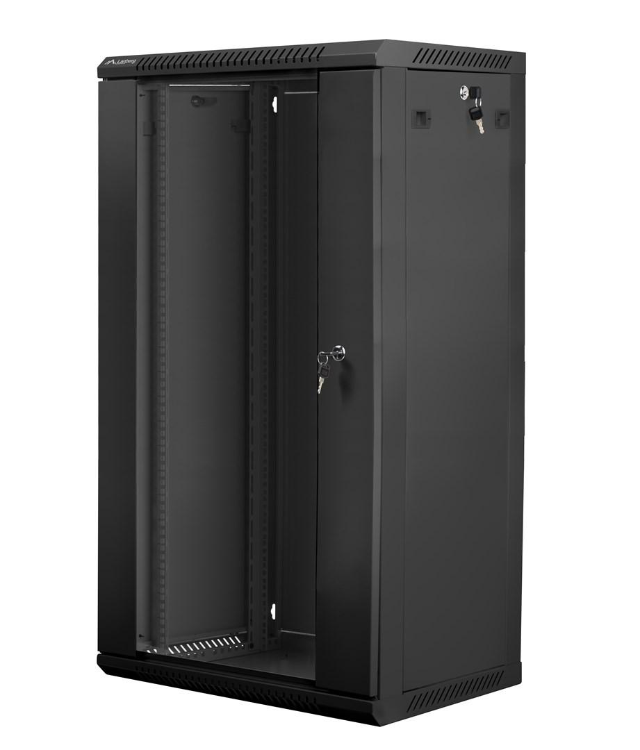 19" vægmonteret rackskab 22U - Lanberg, sort, 60×45 cm billede