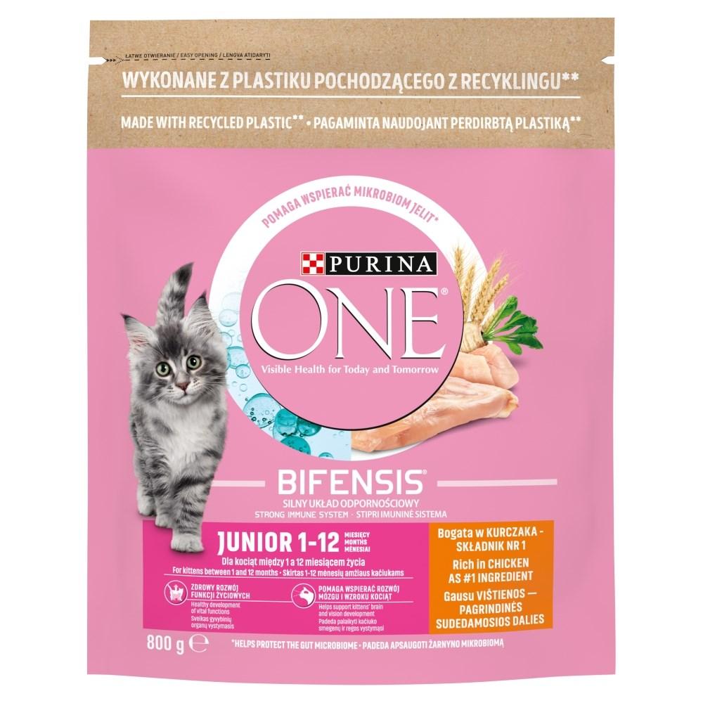 Kattemad tørfoder Purina One Bifensis Junior, kylling – 800 g billede
