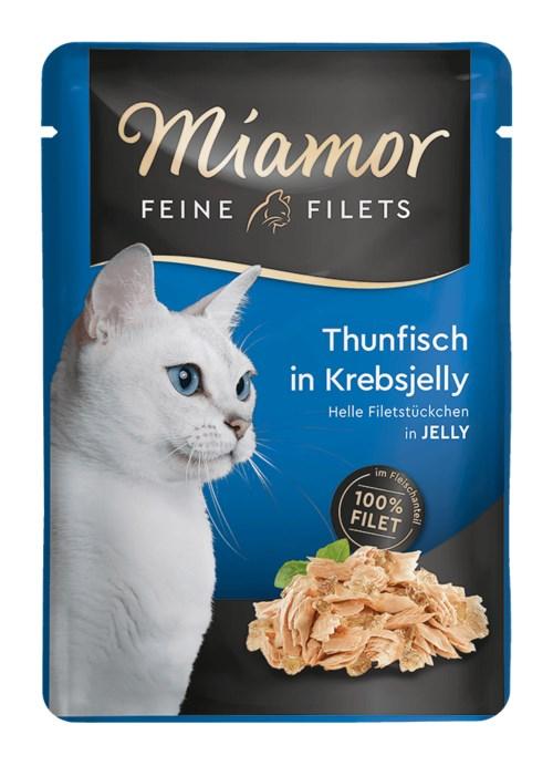 Vådfoder til kat - Miamor Fine Fillets i gelé, tun & krabbe, 100 g billede