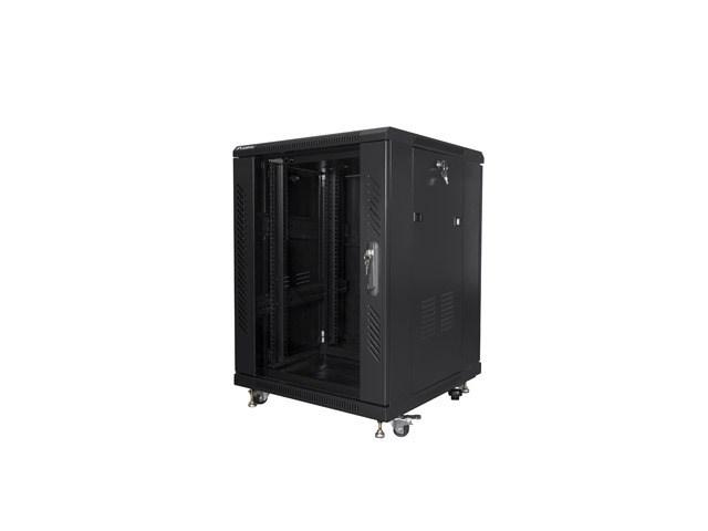 Serverrack gulvmodel 15U - Lanberg, lukket stålskab, sort billede