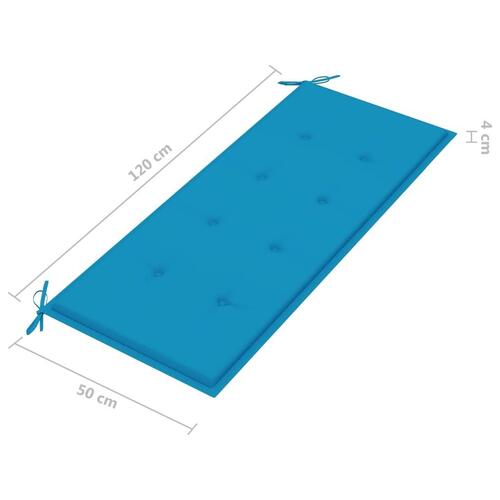 Foldbar havebænk med hynde 118 cm bambus
