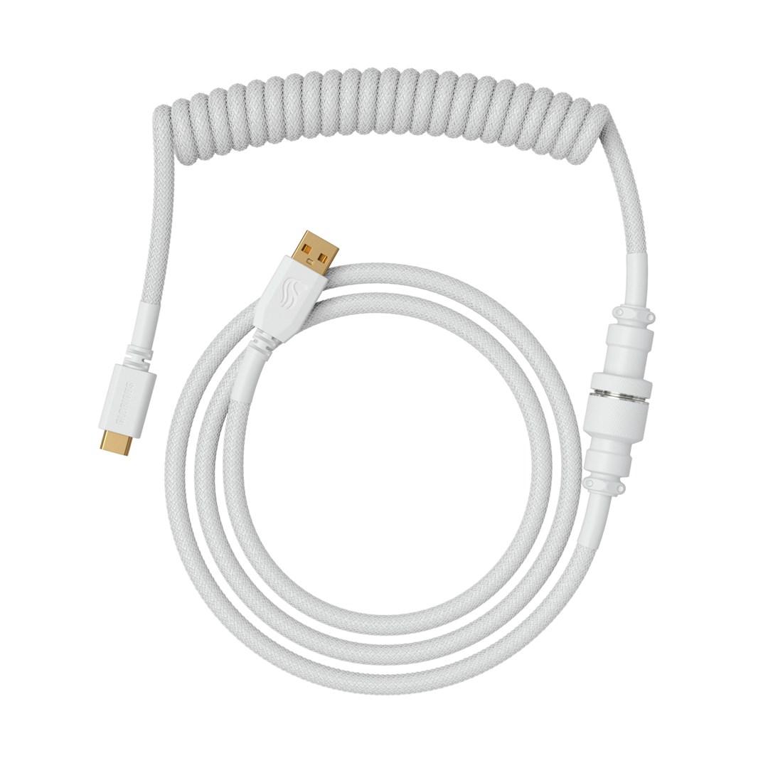 USB-kabel Glorious Gaming GMMK Coiled Cable – Ghost White billede