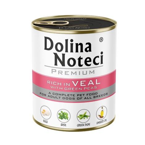 Hundefoder vådfoder Dolina Noteci Premium kalv med grønne ærter 800 g billede