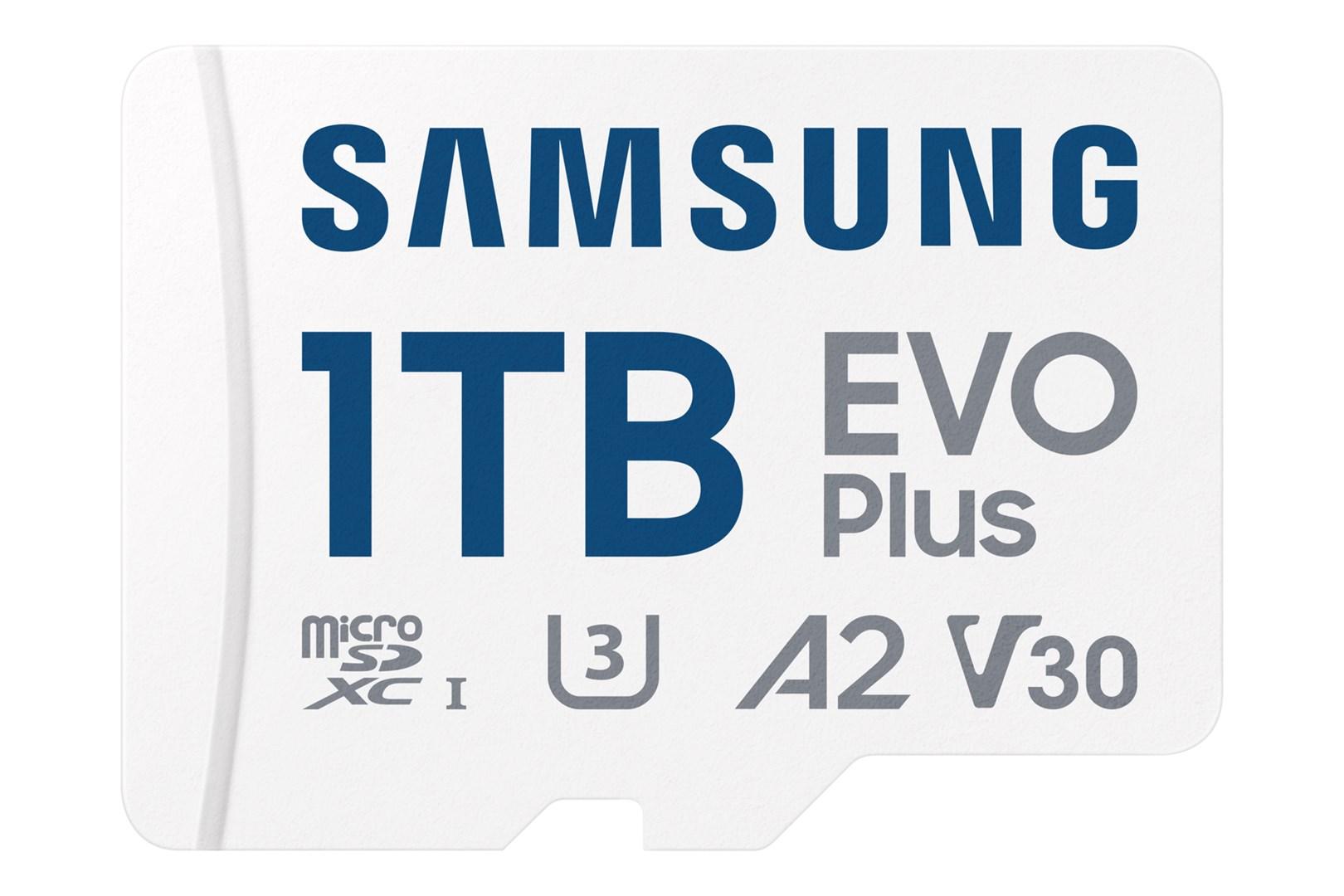 MicroSD hukommelseskort 1 TB Samsung EVO Plus (2024) UHS-I U3 A2 V30 + SD-adapter billede