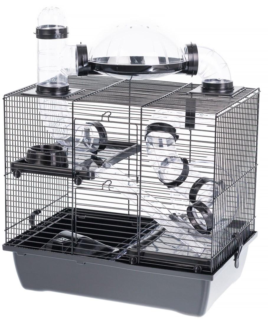 Hamsterbur INTER-ZOO Rocky + Terrace, sort billede