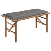 Foldbar havebænk med hynde 118 cm bambus