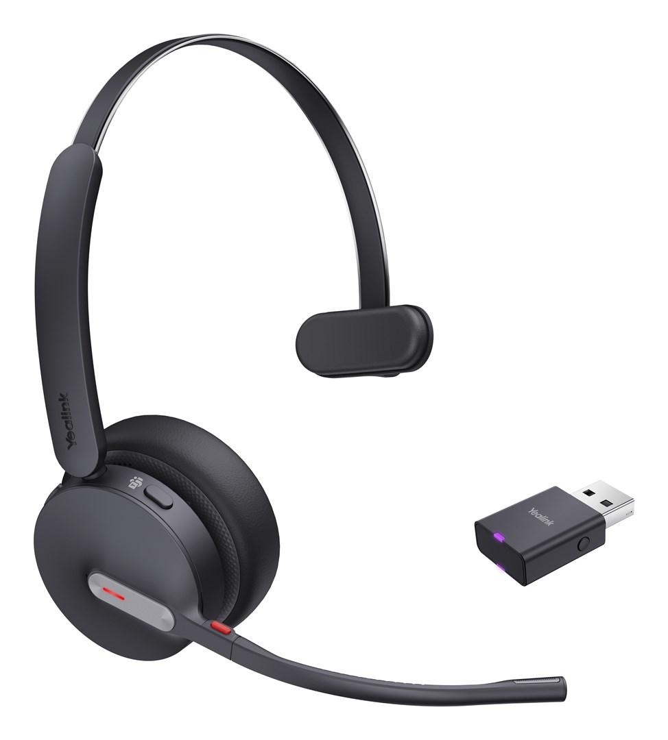 Trådløst headset til kontor - Yealink WH64 Hybrid Mono Teams, sort billede