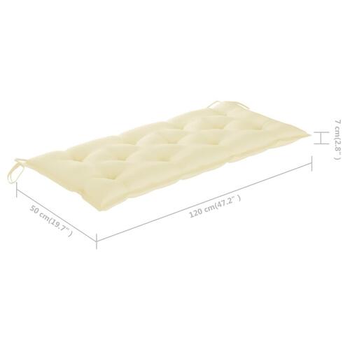 Foldbar havebænk med hynde 118 cm bambus